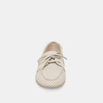 Lakin Ivory Perforated Leather