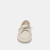 Lakin Ivory Perforated Leather