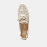Lakin Ivory Perforated Leather