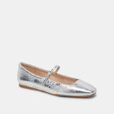 Reyes Flat Silver Distressed Leather