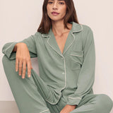 Gisele Long Pj Set Eucalyptus/Ivory
