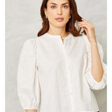 Cartolina Reese Top Cotton Poplin Blanc de Blanc