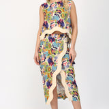 Wave Color Contrast Sleeveless Top