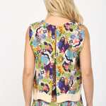 Wave Color Contrast Sleeveless Top