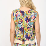 Wave Color Contrast Sleeveless Top