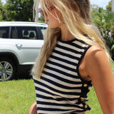 FRAME Mariner Sweater Tank Navy