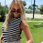 FRAME Mariner Sweater Tank Navy