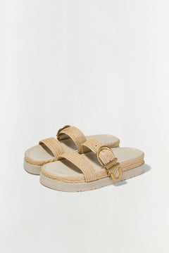 Aida Raffia Buckle Sandal Natural