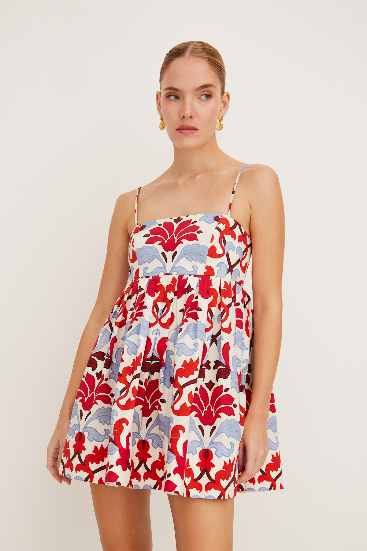 crest mini dress Cara Cara Leo Mini Dress In Fluer Crest Ivory