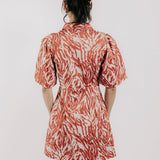 Marta Mini Dress Terracotta Zebra