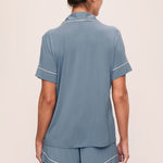 Gisele Relaxed Short Pj Set Faded Denim/Ivory