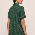 Gisele Printed Modal Relaxed Short PJ Set Winterpine Forest Green/Ivory