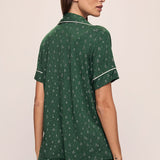 Gisele Printed Modal Relaxed Short PJ Set Winterpine Forest Green/Ivory