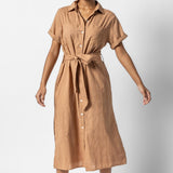 Lilla P Belted Shirt Dress Beachwood