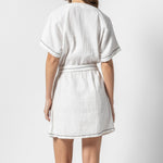 Lilla P Belted Split Neck Dress