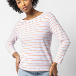 Lilla P 3/4 Sleeve Striped Boatneck