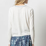 Lilla P Oversized Saddle Sleeve Sweater Antique White
