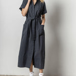 Lilla P Maxi Button Down Dress Black