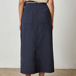 Yoke Waist Maxi Skirt Navy