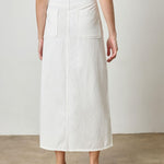 Yoke Waist Maxi Skirt in White