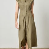 Sleeveless Seamed Maxi Dress Kelp