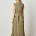 Sleeveless Seamed Maxi Dress Kelp