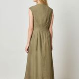 Sleeveless Seamed Maxi Dress Kelp