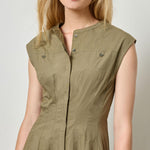 Sleeveless Seamed Maxi Dress Kelp