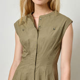 Sleeveless Seamed Maxi Dress Kelp