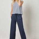 Seamed Wide Leg Pant Deep Navy