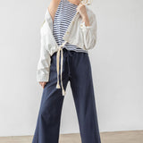 Seamed Wide Leg Pant Deep Navy