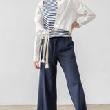 Seamed Wide Leg Pant Deep Navy