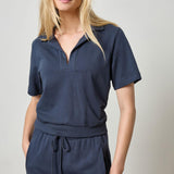 Polo Popover Top Dark Navy