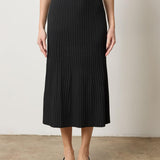 Straight Rib Skirt Black