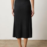 Straight Rib Skirt Black
