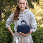 Petite Claudine Bright Navy Suede