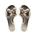 Gold Raffie Bow Arched Flip Flop