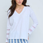 Mesh Fest Tee V Neck White
