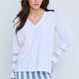 Mesh Fest Tee V Neck White