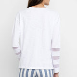 Mesh Fest Tee V Neck White
