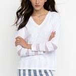 Mesh Fest Tee V Neck White