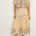 Melinda Embroidery Skirt Ecru
