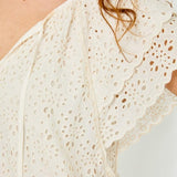 Cartolina Genevieve Eyelet Top Gardenia