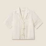 Inez Tie Shirt Ivory Linen