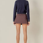 Stitch Detail Puff Cardi Navy / White