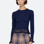 Abbie Knit Long Sleeve Top Navy