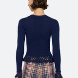 Abbie Knit Long Sleeve Top Navy