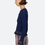 Abbie Knit Long Sleeve Top Navy