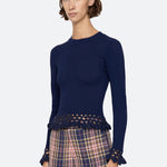 Abbie Knit Long Sleeve Top Navy