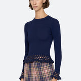 Abbie Knit Long Sleeve Top Navy